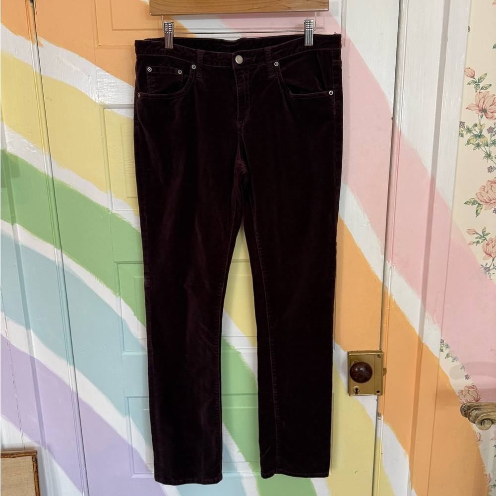 Sundance Velvet Straight Leg Eggplant Purple 100% Cotton Pants Sz 8 💚🍄 - Picture 3 of 6